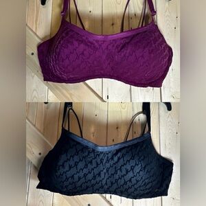 Victoria’s Secret PINK Bralette Bundle - Black NWOT + Burgundy NWT